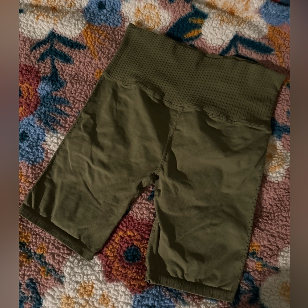Free people - Bike shorts - olive green color -NWT -size M/L